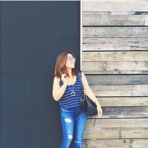 Joie striped blue silk tank